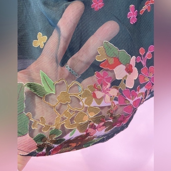 Lane Bryant Black Floral Sleeveless V-Neck Lace Sheer Lined Size 20 - Picture 7 of 8